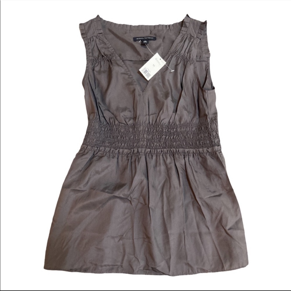 NWT Banana Republic 100% Silk Grey tank top camisole XS - Picture 4 of 4